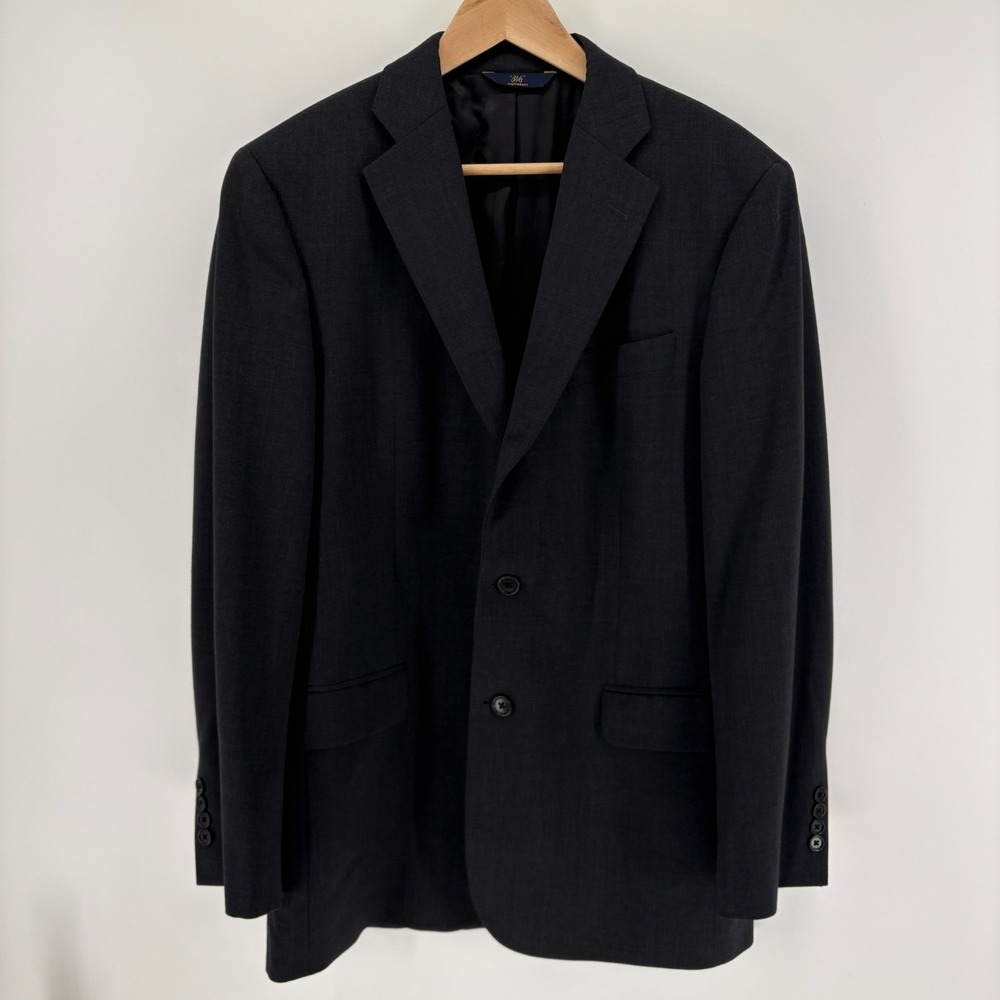 Brooks Brothers 346 Wool Stretch Sport Coat 41L Charcoal 2 Button Blazer